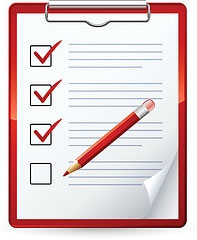 checklist on clipboard