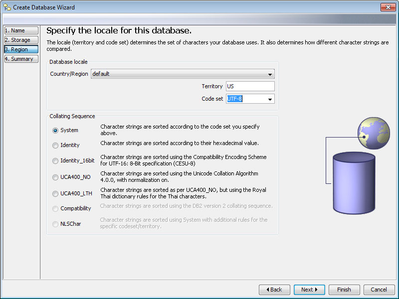 db-2 database wizard screenshot