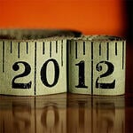 measuring tape folded to read 2012