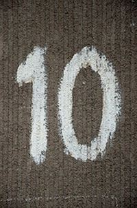 painted number 10 to represent Cognos 10