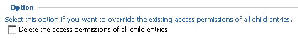 delete the access permissions of all child entries