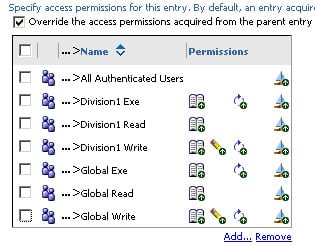 Cognos namespace groups for content security