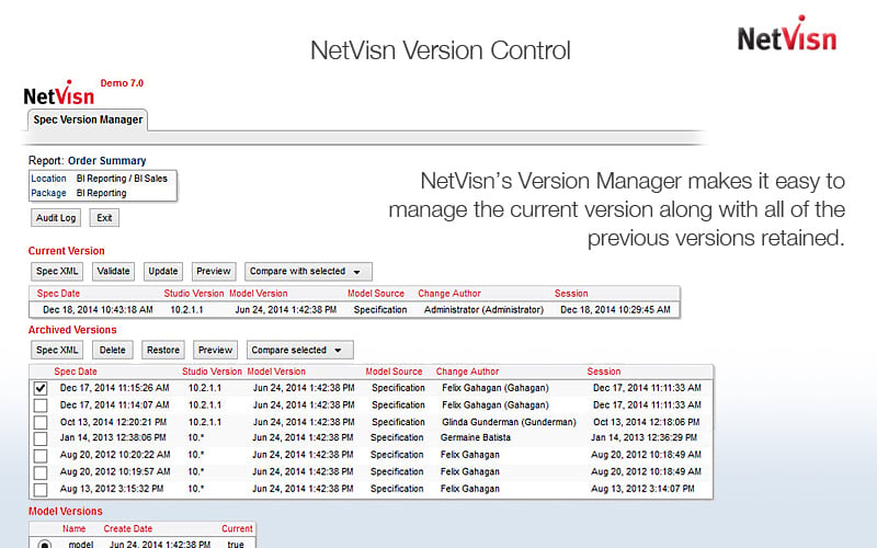 cognos version control