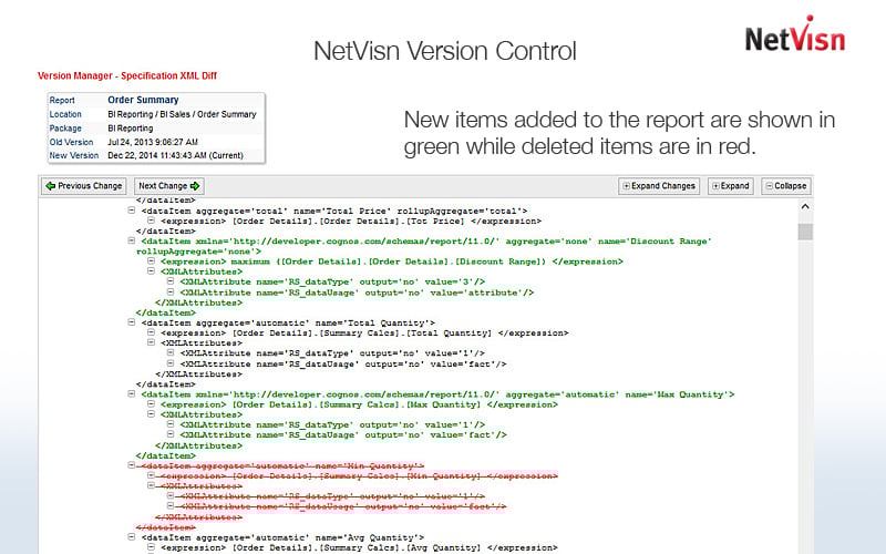 version control with netvsin