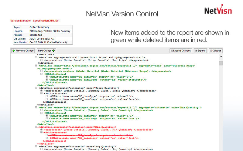 version control with netvsin