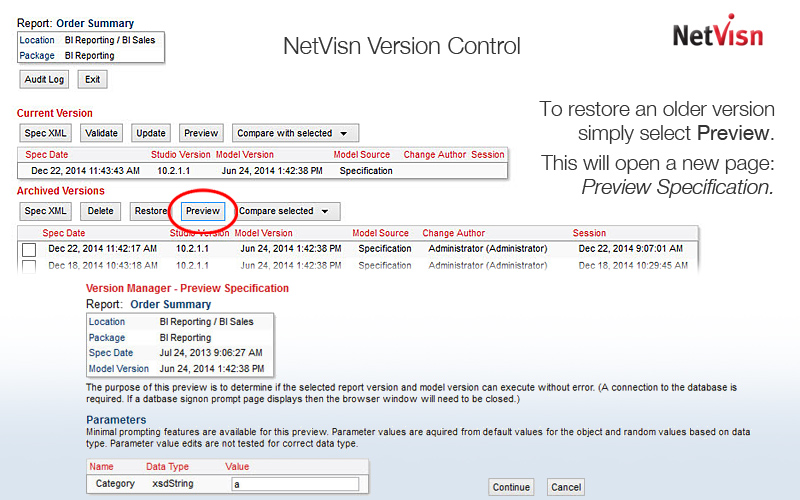 netvisn versioning