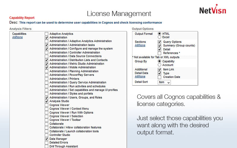 cognos license management