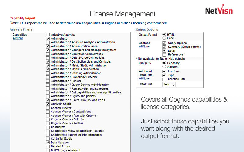 cognos license management