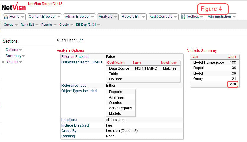 cognos database query