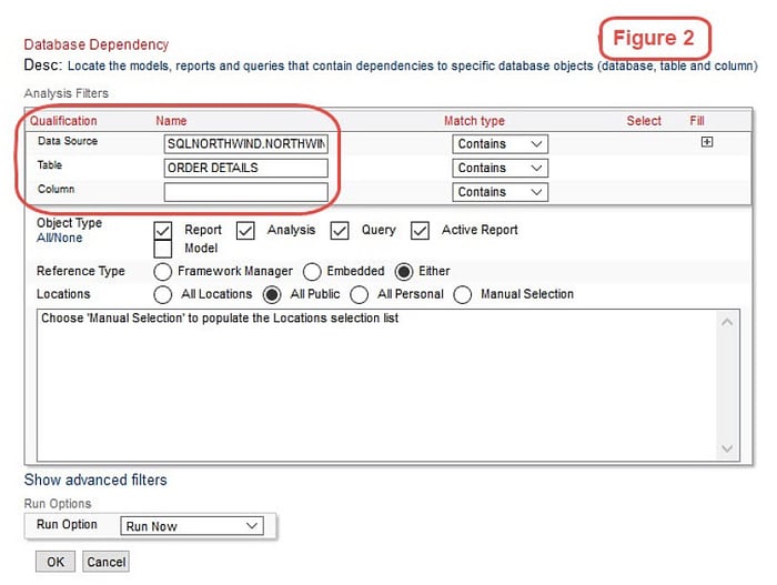 report of objects in cognos content store