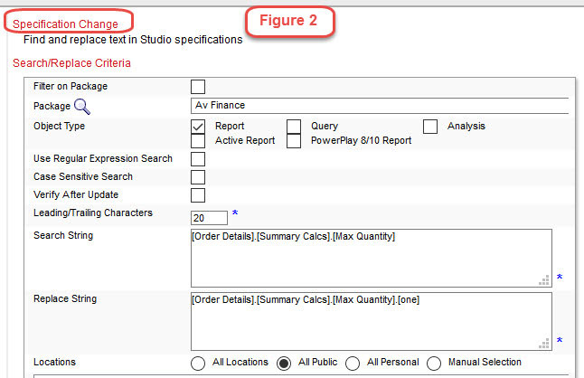 cognos Specification changes within reports or queries
