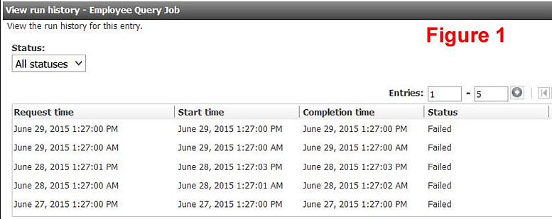 cognos failed report summary detail