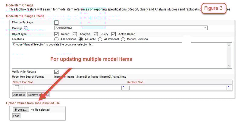 multiple item changed in cognos