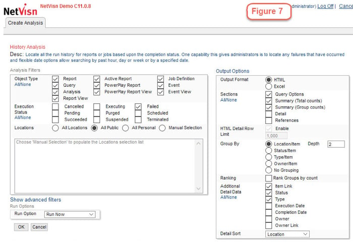 cognos content store analysis