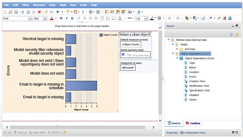 missing dependencies on cognos objects